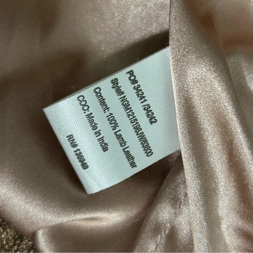 Nasty Gal Metallic Rose Gold Lambskin Leather‎ Moto Jacket Size Small